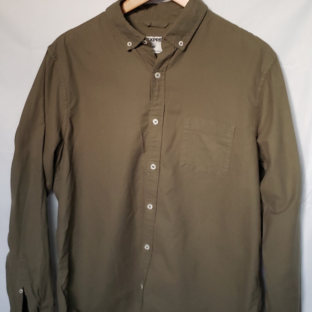 Express Mens green button up